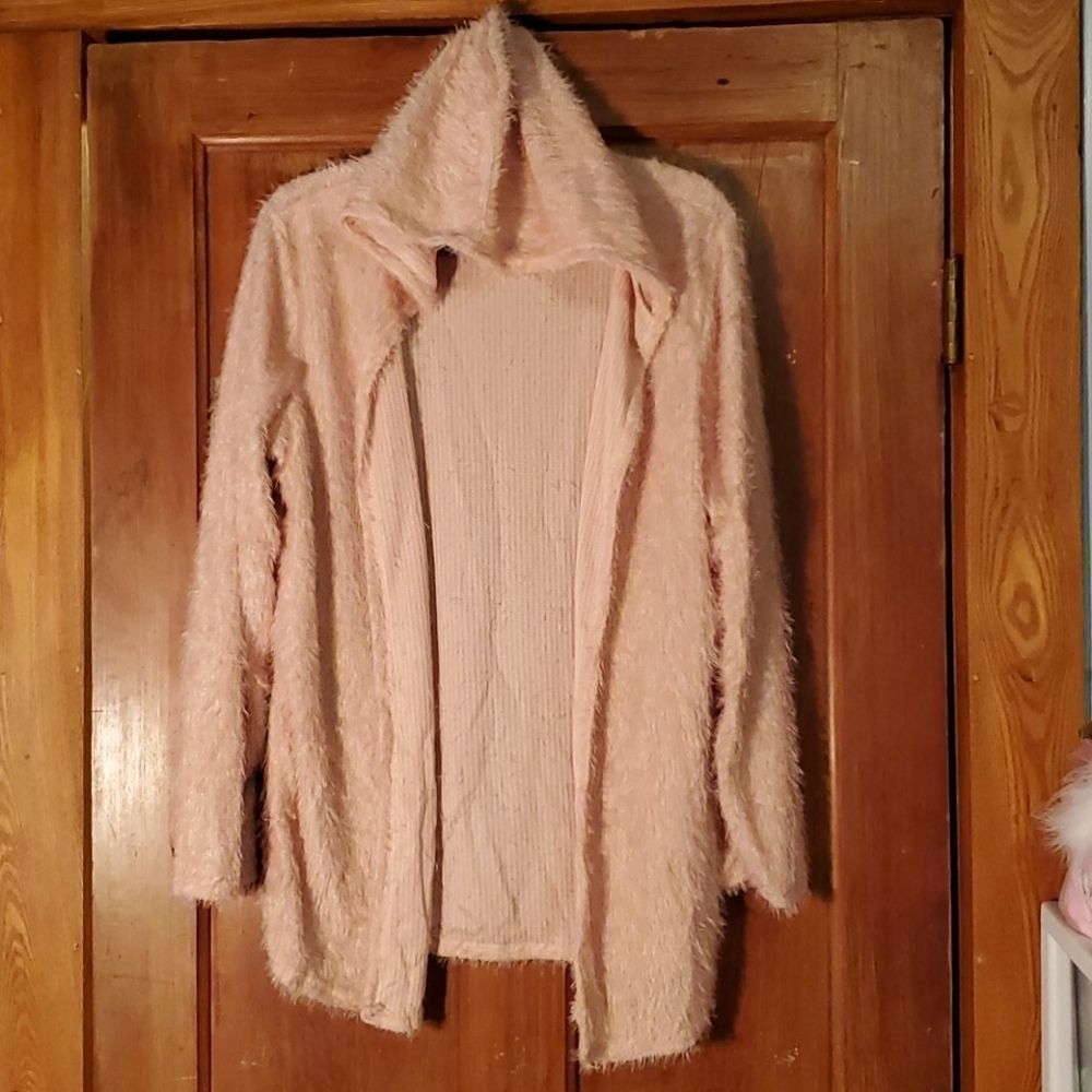 NEW LIGHT PINK HOODED CARDIGAN